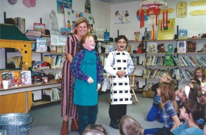 Having fun at a school library visit