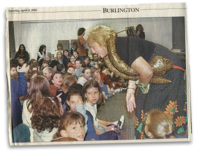Visiting students and parents at the Burlington Library.